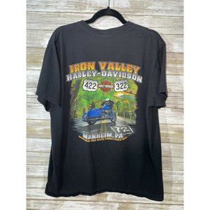 HARLEY DAVIDSON MOTORCYCLE IRO VALLEY MANHEIM PA T SHIRT SIZE XL